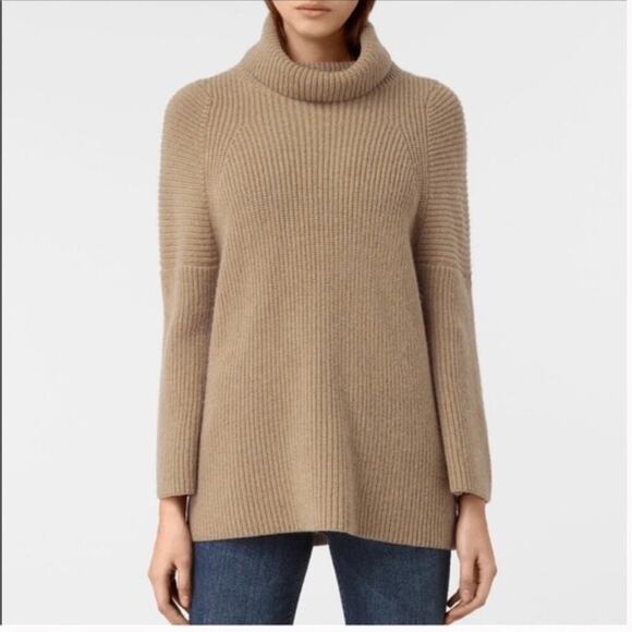 All Saints Jago Roll Neck Chunky Sweater - Picture 1 of 10